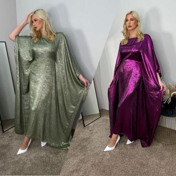 Metallic Abaya Dress Modest Wear