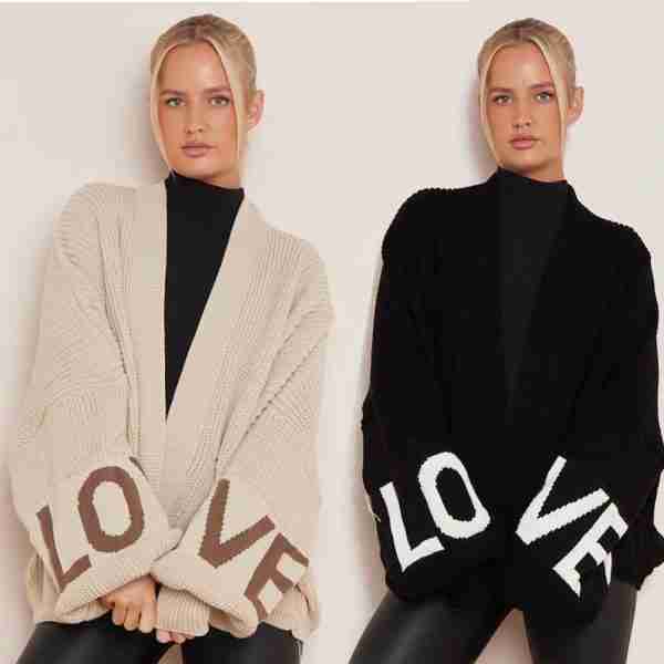 LOVE Sleeve Balloon Sleeve Cardigan