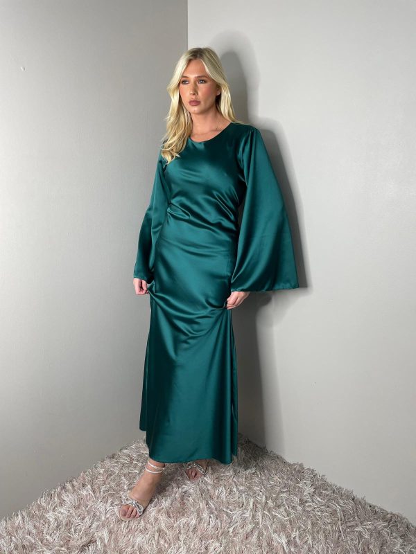 Heavy Satin Tie Back Dress - Image 7