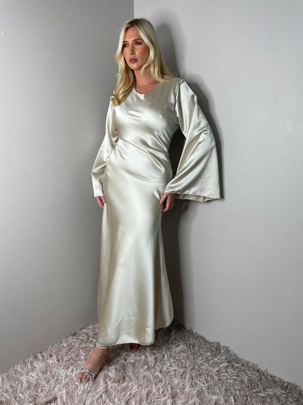 Heavy Satin Tie Back Dress - Image 5