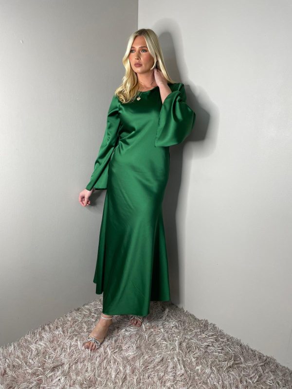 Heavy Satin Tie Back Dress - Image 8
