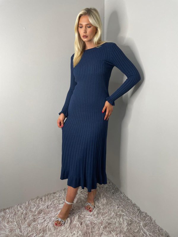 STRETCHABLE RIBBED FLARED DRESS - Image 7