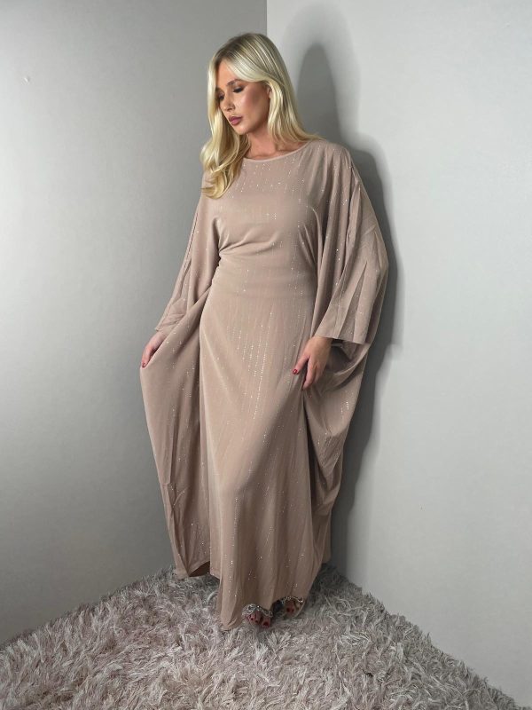 Silver stone Embellished  Batwing Abaya - Image 3