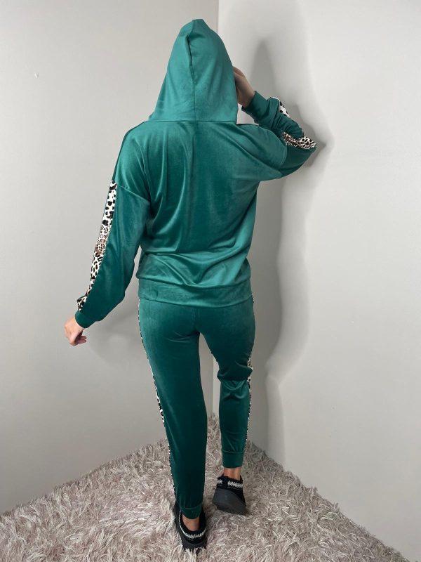 LEOPARD PRINT SIDE STRIPE VELOUR TRACKSUIT - Image 7