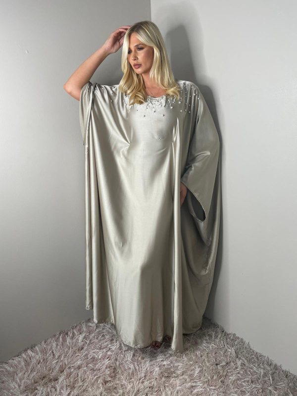 Ladies Occasion wear Diamante Belted Waist Butterfly Abaya