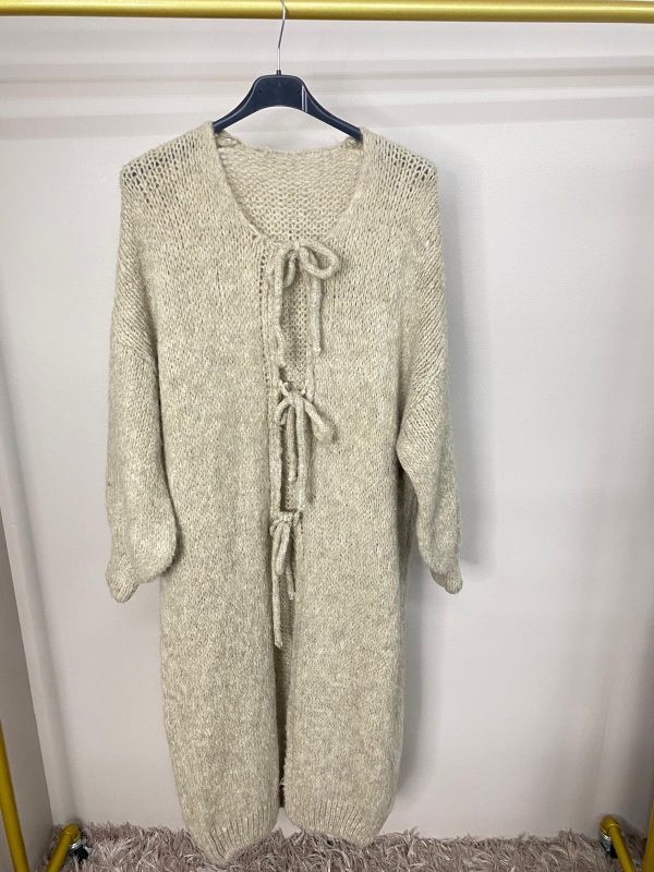 Bow Soft Feel longline Cardigan